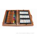 174pcs Caja de madera Dibujo Pintura Arte Patricato de papelería